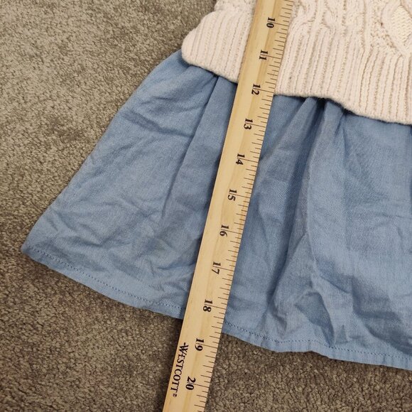 Gap Girl's Sweater Dress in Ivory Size 3T Cable Knit 100% Cotton Shirt Skirt - Picture 5 of 7